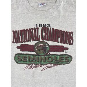 Vintage 1993 National Champions Florida State University Seminoles Tee Shirt 90s